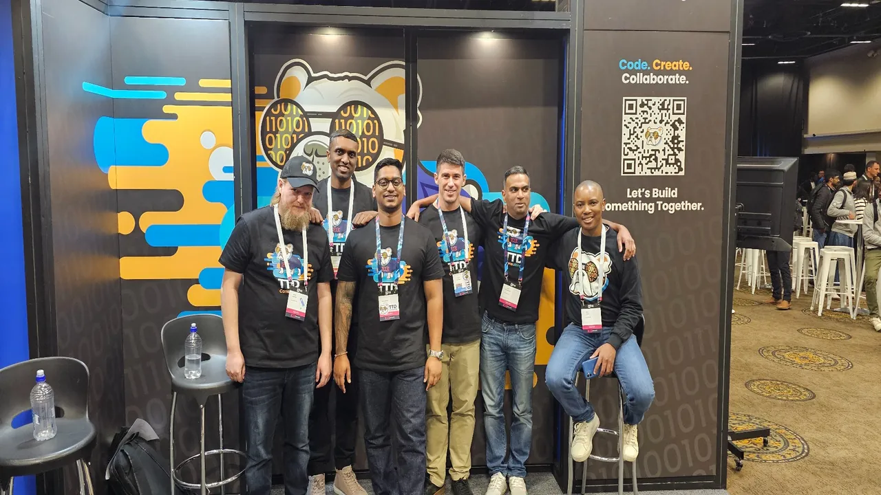 Wide shot of TTD stand